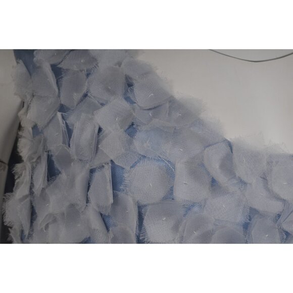 Fabiola Arias Ombre Lace Evening Dress US 10 Blue White Silk Embroidered Floral - Picture 12 of 16